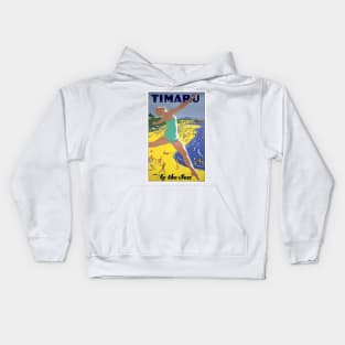 Vintage Travel Poster Timaru New Zealand Kids Hoodie